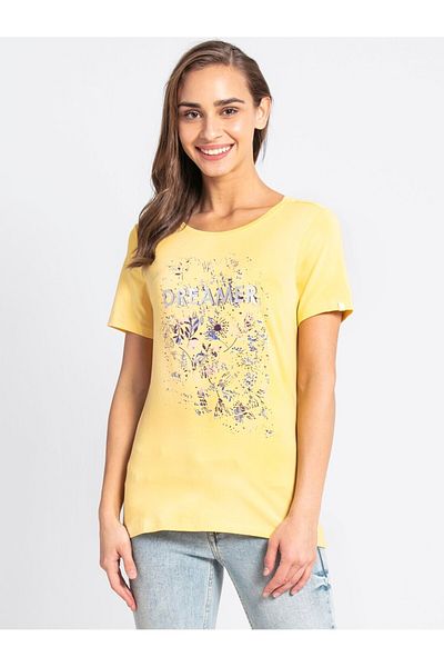 JOCKEY Athleisure-Womens BU-Graphic T Shirt 1361-0103-Banana Cream