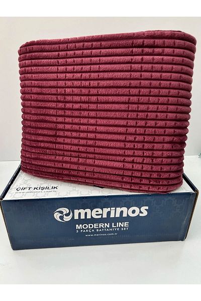 Valery Home Modern 3 Piece Single Blanket Set - Burgundy