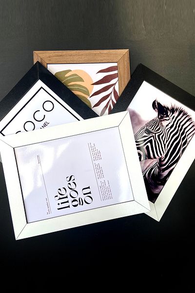 bymat 5 Pieces A4 Frame - Photo and Certificate Frame - 21x30 Frame - MDF White Frame