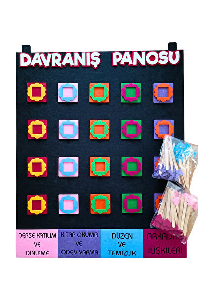 KECENGUZELTASARIM Davranış Panosu Keçe , Davranış Ödül Panosu - 20 Kişilik - 1. 2. 3. Sınıf ve Okul Öncesi- Siyah