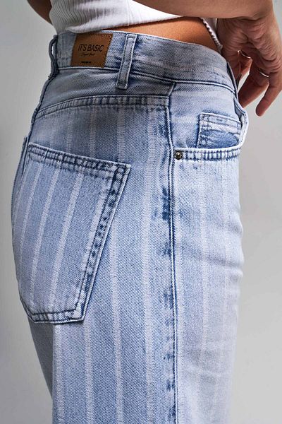 its basic Femei 100% bumbac denim Jean Line Culoare cuqur 3% Talie înaltă