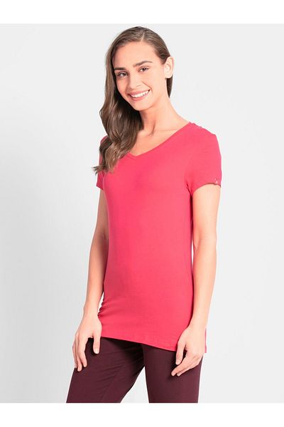 JOCKEY 24X7 V-Neck Tee 1359-0105-RUBY