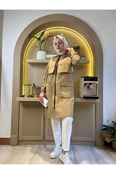 Moodbasic CEPLİ ASTARSIZ TRENCH