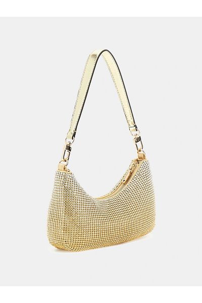 Guess ZALINA MINI TOP ZIP SHLDR BAG حقيبة كتف نسائية صفراء HWOR9350720-GOL