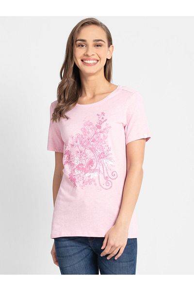 JOCKEY Athleisure-Womens BU-Graphic T Shirt 1361-0103-Pink Lady Mel