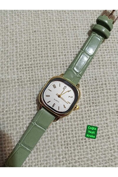 Brality ساعة يد نسائية كلاسيكية كلاسيكية - سوار أخضر، هيكل بلاتيني، قرص أبيض ...