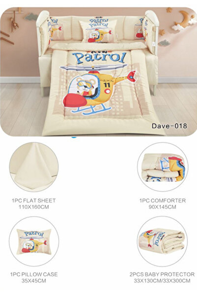 smart home Baby Bed Sheet Set, Bumper Sheet Set of 5 with Natural Cotton Filling