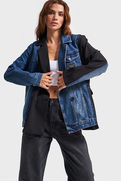 its basic Dámská bunda Denim Color Denim Pieced Oversize