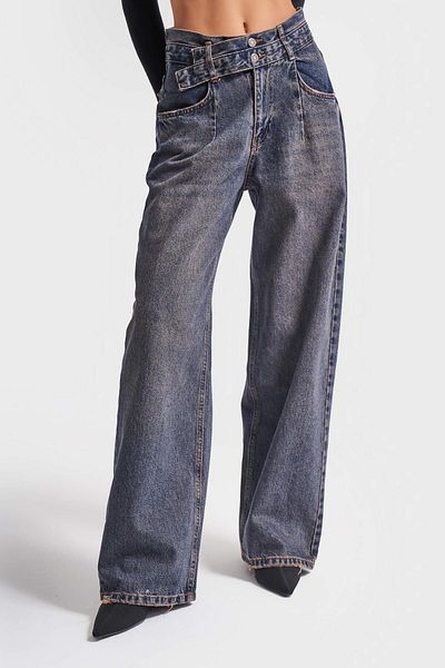 its basic T.Jeans Colored Women's Denim - Super Baggy Fit a pásek s detaily