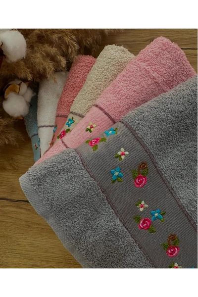 MODA Embroidered Premium Quality Hand Face Dowry Towel