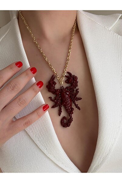 Alice İsstanbul Bordo Akrep Kolye