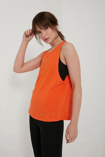 QUHOX Women's Oversize Athlete Tank Top Orange