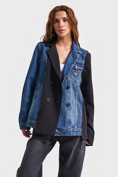 its basic Dámská bunda Denim Color Denim Pieced Oversize