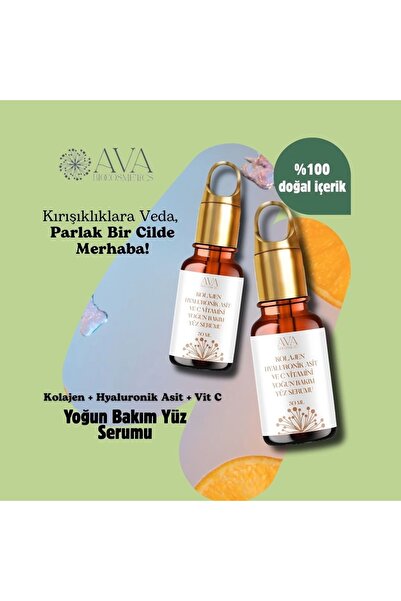 AvA Bio Cosmetics Kolajen Peptit+ Hyaluronik Asit + Vit C Yoğun Bakım Yüz Serumu