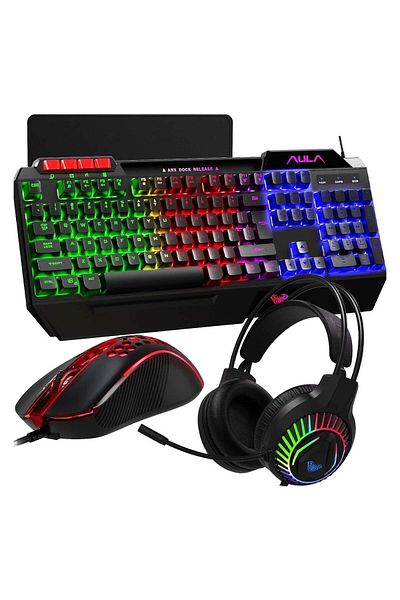 Aula 4 in 1 Gaming Keyboard Mouse Headset and Mousepad Combo