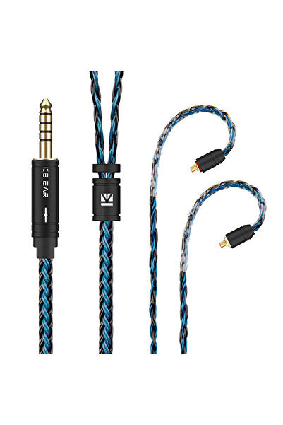 Choice كابل ترقية KBEAR ST16 Crystal 16 Cores أسود وأزرق MMCX4.4 بطول 1.2 متر، 5N نحاسي مفرد مطلي بالفضة 2PI
