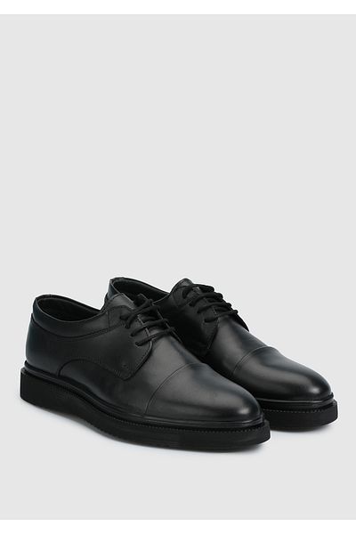 Provoq Black Leather Men's Shoes