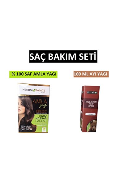 Herbal Palace %100 saf amla yağı 30 ml & ayı yağı 100 ml saç bakım seti