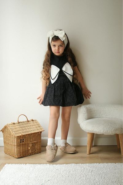 Lolliboomkids Set de 2 piese pentru fete, mini fustă cu balon, cu fundă, cu aplicație