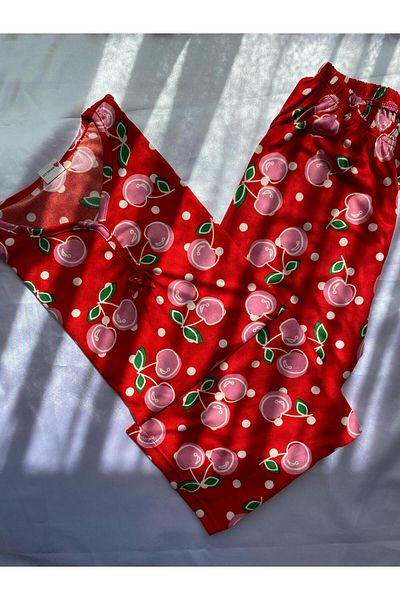 DCY DREAM Cherry Pattern Short Sleeve Pajama Set