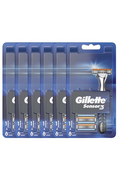 Gillette Μηχάνημα Sensor3 + 6 Ανταλλακτικά Χ 6 Τεμάχια