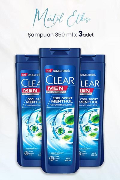 Clear Cool X3 Pieces - 350 ml Men's Shampoo