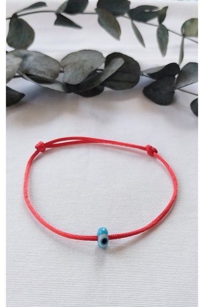 Bella Sera Studio Cam Nazar Boncuk Detaylı Saten İp Halhal