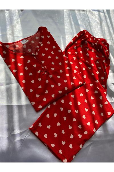 DCY DREAM Short Sleeve Heart Pajama Set