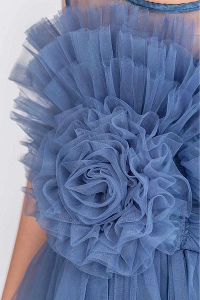 vestitino Rochie de seara lunga pentru fete cu motiv trandafir