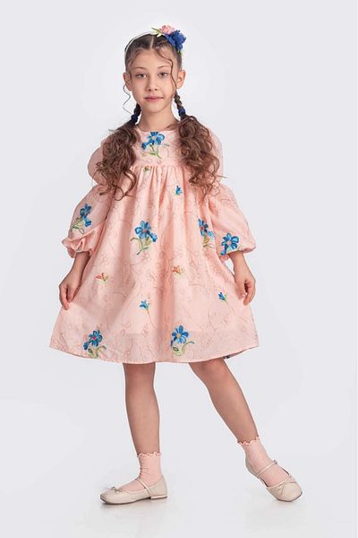 vestitino Rochie Broderie Floral Maneca Balon
