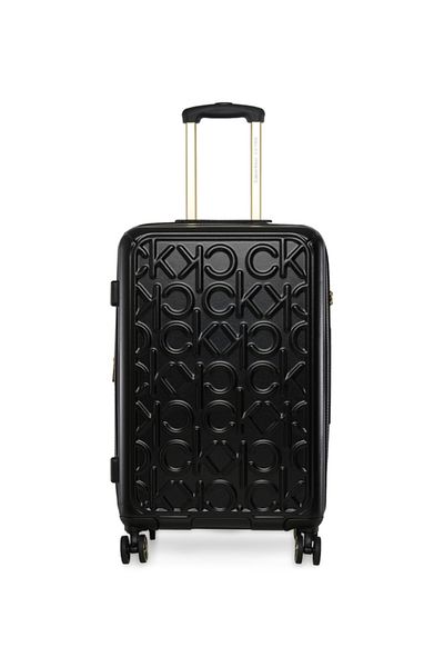 Calvin Klein Big Monogram Hardside Trolley Bag with 4 Spinner Wheels, ABS+PC Case Luggage with TSA Lock