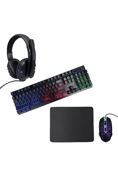 OEM Gaming Set with Keyboard, Headphones, Mouse & Pad with LED Lights