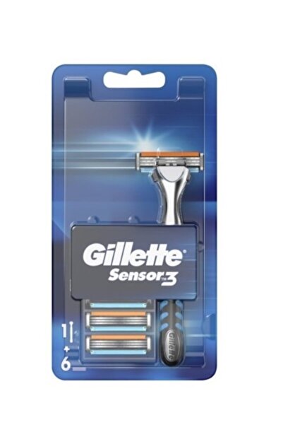 Gillette Senzor 3 aparate de ras și 6 lame de ras de schimb