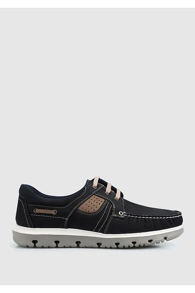 Provoq Navy Blue Leather Men's Shoes