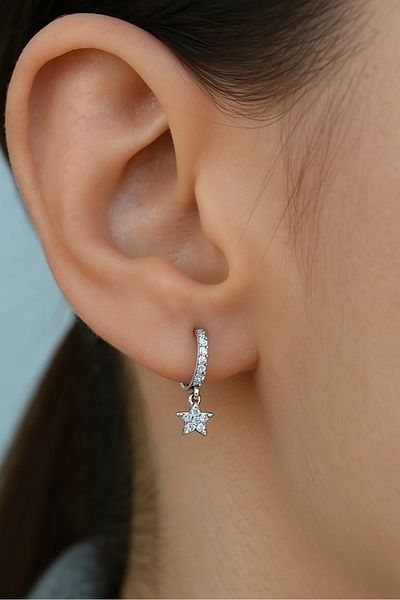 Sacce Scarves&Accessories 8 mm Star Charm Ring Piercing – Gold & Silver |   Helix, Cartilage, Lobe Compatible