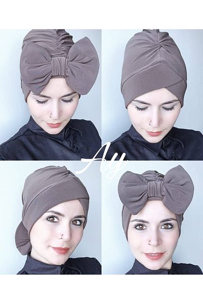 BUTİK AYVİTRİN Women's Bow Bonnet (Khaki)