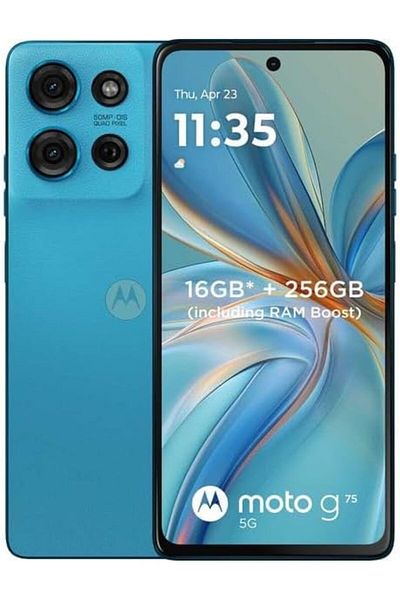 Motorola G75 5G, Dual SIM 8GB RAM 256 GB ROM, Aqua Blue - International version