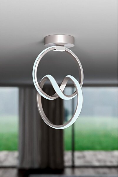 DEFNE AVİZE Emily Gri Tekli Plafonyer Led Günışığı Ultra Ledli Salon Mutfak O...