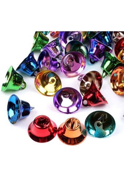 OZN AKSESUAR Colorful Handled Bell, Bell, Leash Bell, Amigurumi Bell Tambourine Making Bell, Christmas Bell (20 Pieces)