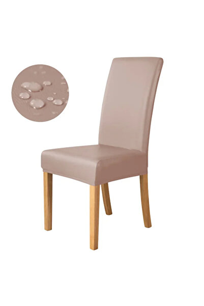 Choice غطاء كرسي من قطعة واحدة من جلد البولي يوريثان مقاس A3 كاكي، غطاء كرسي طعام مقاوم للماء والزيت، غطاء كرسي طعام قابل للتمدد