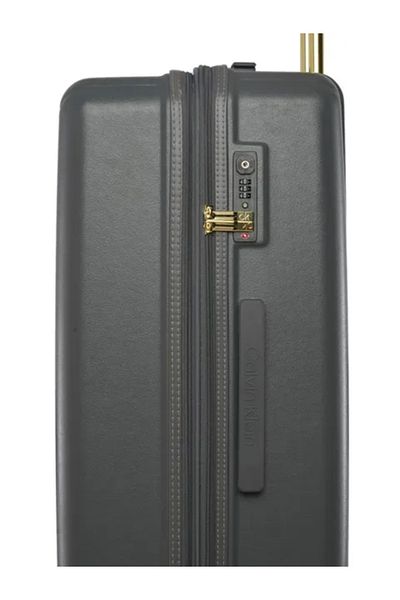 Calvin Klein Big Monogram Hardside Trolley Bag with 4 Spinner Wheels, ABS+PC Case Luggage with TSA Lock