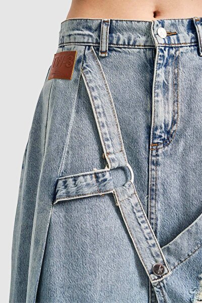 its basic Blugi de damă, de culoare, cu design detaliat, fustă din denim