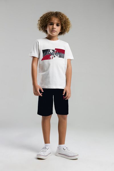 U.S. Polo Assn. قاعدة. بولو أسن. بدلة برمودا كريمية للأولاد