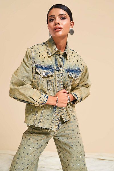 its basic Oversize Γυναικείο Μπουφάν - Χρώμα απόχρωσης, Τζιν, Λεπτομέρεια Bird Eye