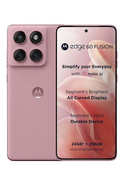 Motorola هاتف Edge 60 Fusion 5G ثنائي الشريحة لون Pantone Zephyr بذاكرة وصول عشوائي (RAM) سعة 12 جيجابايت وذاكرة تخزين سعة 256 جيجابايت - إصدار الشرق الأوسط