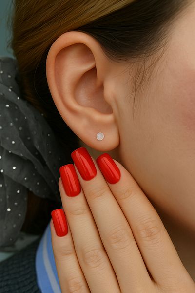 Sacce Scarves&Accessories Transparent Silicone Double Ball Piercing – 8 mm Bar |   Helix, Cartilage, Lobe Compatible |   2 Pieces