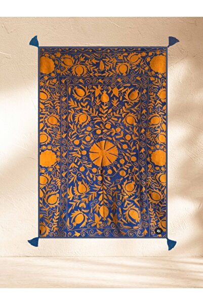 Rugs Modern Halı Haryana Koleksiyonu Sarı Lacivert Temalı Etnik Motif Desenli...