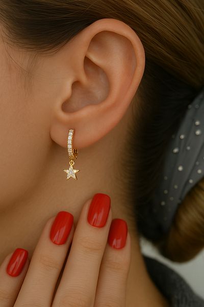 Sacce Scarves&Accessories 8 mm Star Charm Ring Piercing – Gold & Silver |   Helix, Cartilage, Lobe Compatible