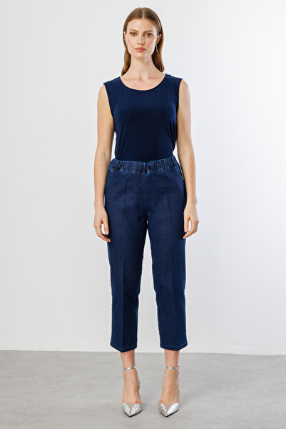 Mi Pret a Porter Mi Denim Look Trousers with Elastic Waist