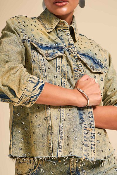 its basic Oversize Γυναικείο Μπουφάν - Χρώμα απόχρωσης, Τζιν, Λεπτομέρεια Bird Eye